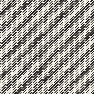 Black and White Irregular Dashed Lines Pattern. Modern Abstract Vector Seamle 스톡 일러스트