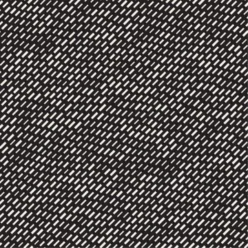 Black and White Irregular Dashed Lines Pattern. Modern Abstract Vector Seamle Stock Illustration