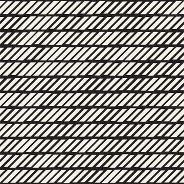 Black and White Irregular Dashed Lines Pattern. Modern Abstract Vector Seamle 스톡 일러스트