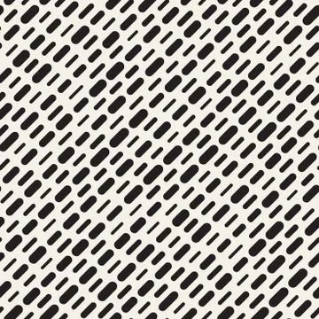 Black and White Irregular Rounded Dashed Lines Pattern. Modern A Stock Illustration