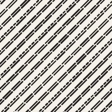 Black and White Irregular Rounded Dashed Lines Pattern. Modern A イラスト素材