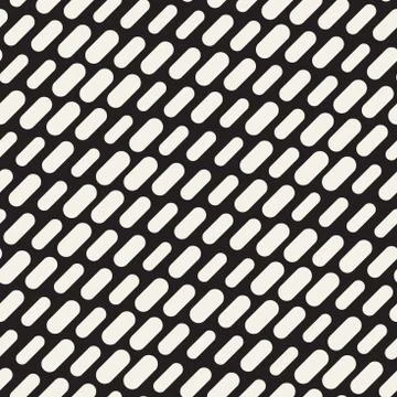 Black and White Irregular Rounded Dashed Lines Pattern. Modern A イラスト素材