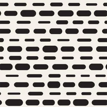 Black and White Irregular Rounded Dashed Lines Pattern. Modern A イラスト素材