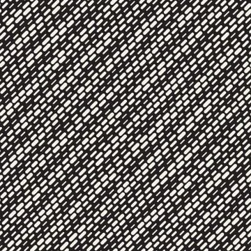 Black and White Irregular Rounded Dashed Lines Pattern. Modern A イラスト素材