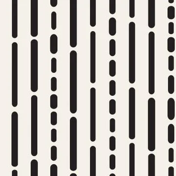 Black and White Irregular Rounded Dashed Lines Pattern. Modern A 스톡 일러스트