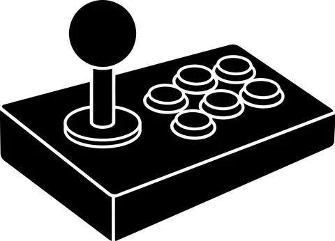 Black and White Isometric Vector Illustration of a Gaming Arcade Controller Stock Illustration