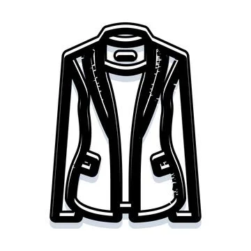 Black and white jacket blazer clothing icon Stock Illustration