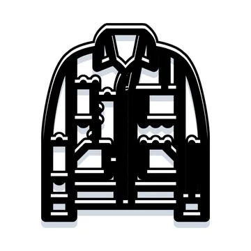 Black and white jacket minimalist clothing apparel design Illustrazione stock