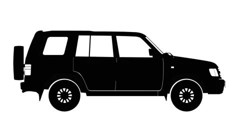 Black and white jeep loop Video stock 220718889