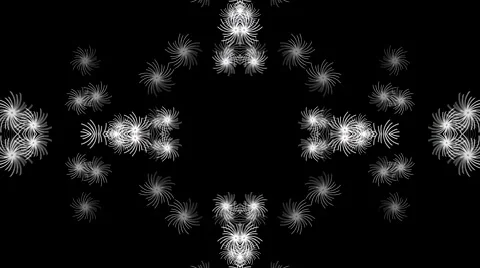 Black and White Kaleidoscope Loop Stock Footage 43793631