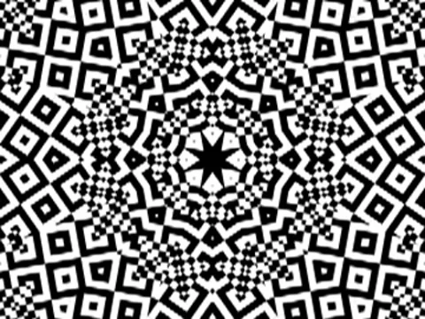 Black and White Kaleidoscopic Loop Stock Footage 7902747