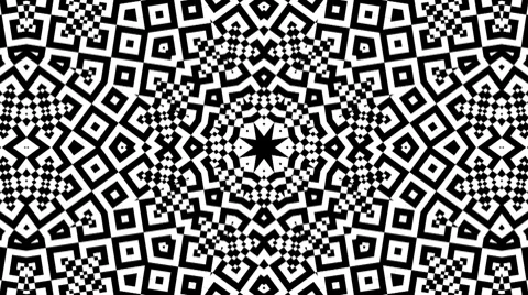 Black and White Kaleidoscopic Loop Stock Footage 7902819