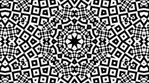 Black and White Kaleidoscopic Loop Stock Footage 7902839