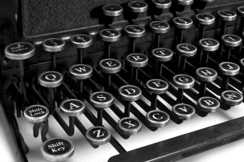 Black and white keyboard typewriter Stock Photos