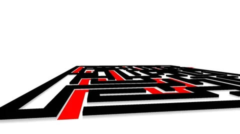 Black and white labyrinth Stock Footage 58889580