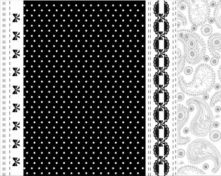 Black and white lace vector design Stock Illustration
