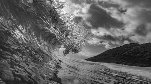 Black and White Landscape Wave Stock Photos