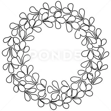 Black and white laurel wreath vector frame ~ Clip Art #85602947