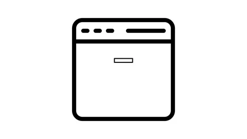 Black and white layout depicting a computer screen, symbolizing technology .. Stock Footage 334931159