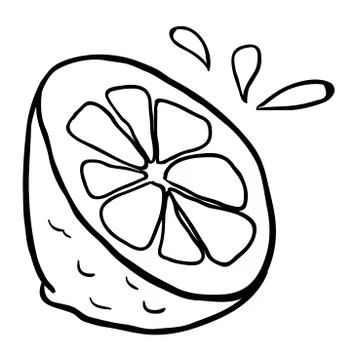 Black and white lemon Stock Illustration