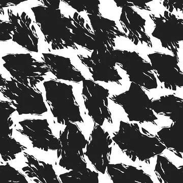 Black and White Leopard Abstract Brushstroke seamless pattern design Stock Illustration