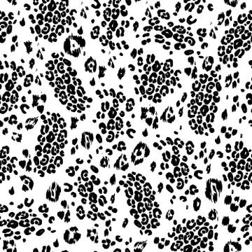 Black and white leopard Stock Illustration