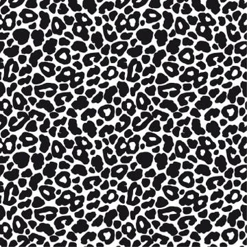 Black and white leopard seamless pattern. Animal skin design, vector 스톡 일러스트