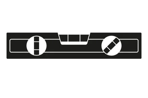 Black and white level tool silhouette Stock Illustration