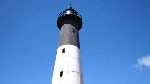 Black and white lighthouse Stock Footage 75948629