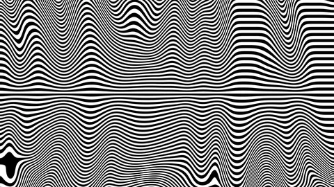 Black and White Line Animations - Big Waves 3 Stock Footage 125997548