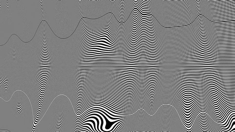 Black and White Line Animations - Rippling Waves Stock Footage 125997895