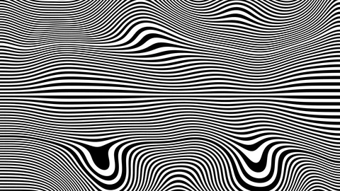 Black and White Line Animations - Big Waves 2 Stock Footage 125998074