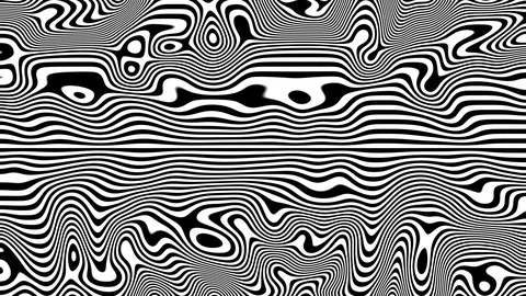 Black and White Line Animations - Thick Waves 2 Stock Footage 125998239