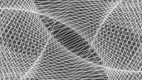Black and white line background neon abstract glowing pattern 4K video animation Stock Footage 297471422