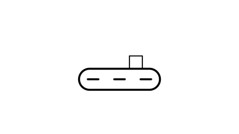 Black and white line drawing of a computer, showcasing a simple and minimal.. Video stock 333663201