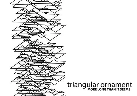 Black and white line with triangular ornament Illustrazione stock