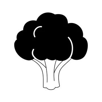 Black and white linear broccoli icon Stockillustratie