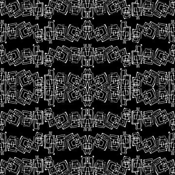 Black and White Linear Geometric Seamless Pattern Stock Illustration