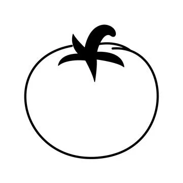 Black and white linear tomato icon Illustrazione stock