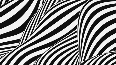 Black and white lines motion background. 3d render loop animation. 4K, UHD Stock Footage 122861575