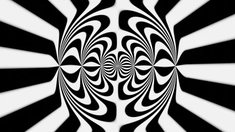 Black and white lines move in circle. Graphical looped background. 4K. VJ Loop. Stockbeeldmateriaal 247235893