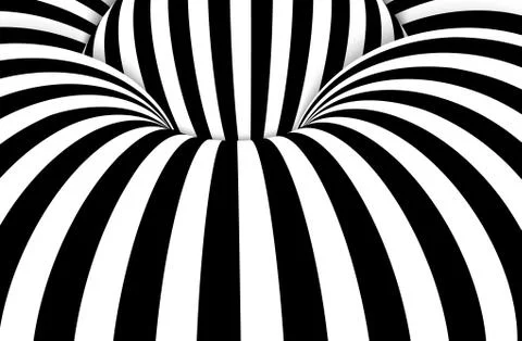 Black and white lines optical illusion. Abstract striped spiral vector backgr Illustrazione stock