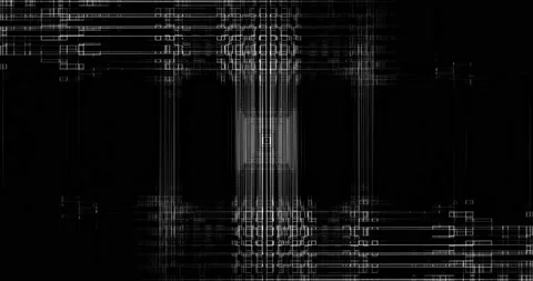 Black and White Lines Techno Pattern Kaleidoscope Background Loop Stock Footage 156406842