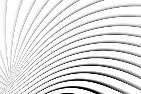 Black and white lines waves abstract background 3D illustration Stock Illustration