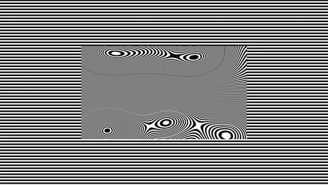 Black and White Lines Within Lines - Wavy Fractal Stock Footage 125998966