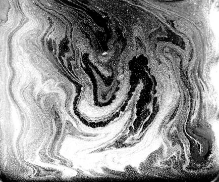 Black and white liquid texture, watercolor hand drawn marbling illustration Stock Illustration