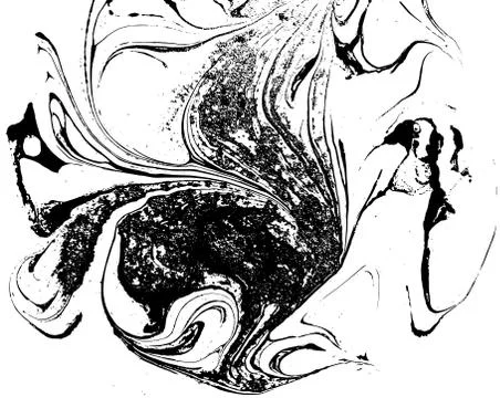 Black and white liquid texture. Watercolor hand drawn marbling illustration Stock Illustration