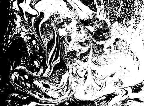 Black and white liquid texture. Watercolor hand drawn marbling illustration Stock Illustration