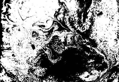 Black and white liquid texture. Watercolor hand drawn marbling illustration Stock Illustration