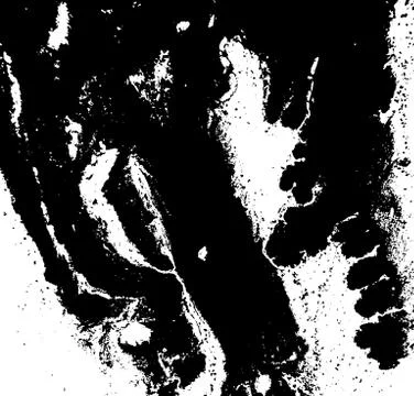 Black and white liquid texture. Watercolor hand drawn marbling illustration Stock Illustration